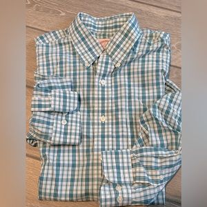 Men’s Brooks Brothers plaid button down blue/teal